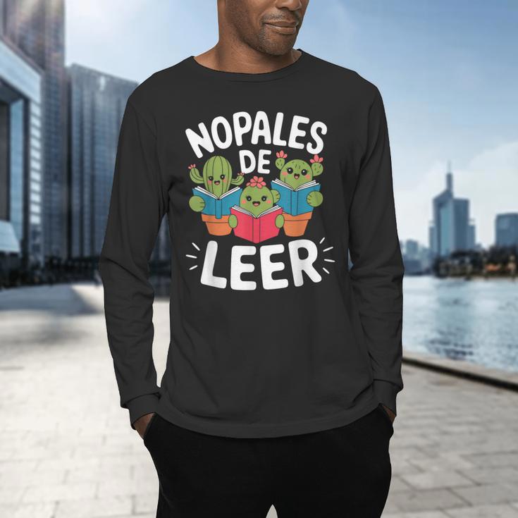 Nopales De Leer Bilingual Teacher Maestra Spanish Teacher Men's Long Sleeve T-Shirt, gift for family, gift for coworker Nopales De Leer Bilingual Teacher Maestra Spanish Teacher Men's Long Sleeve T-Shirt, gift for family, gift for coworker