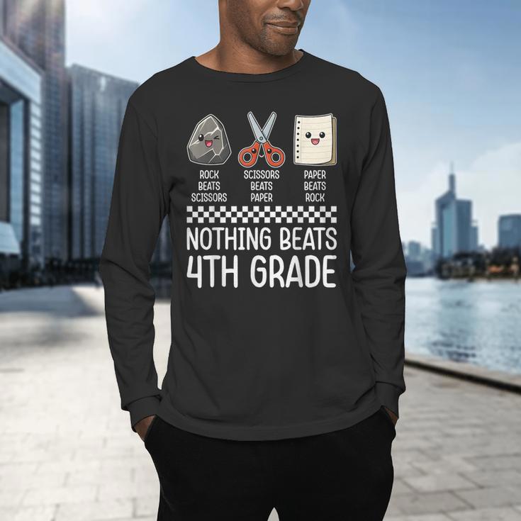 Nothing Beats 4th Grade Back To School Kids Teachers Men's Long Sleeve T-Shirt, gift for family, gift for coworker