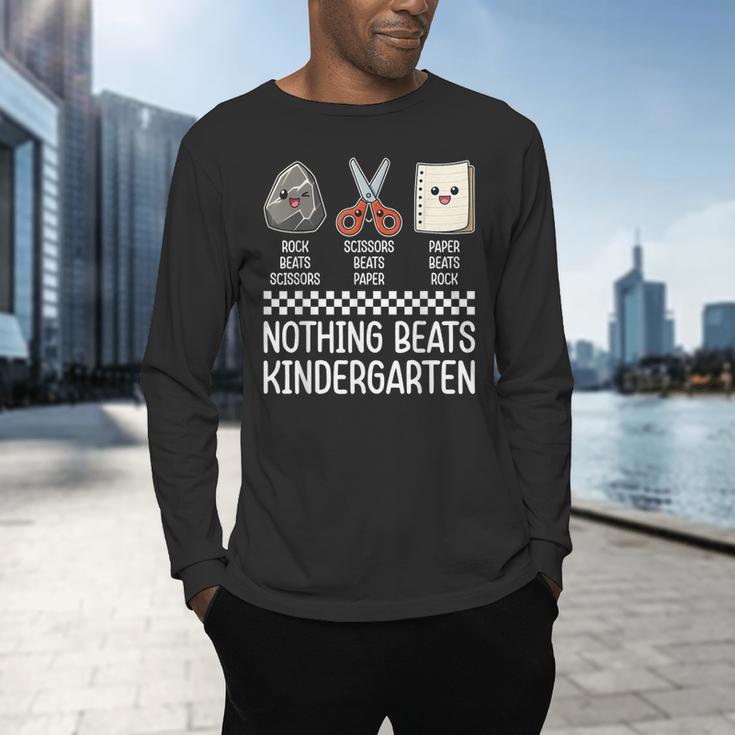 Nothing Beats Kindergarten Back To School Kids Teacher Men's Long Sleeve T-Shirt, gift for family, gift for coworker Nothing Beats Kindergarten Back To School Kids Teacher Men's Long Sleeve T-Shirt, gift for family, gift for coworker