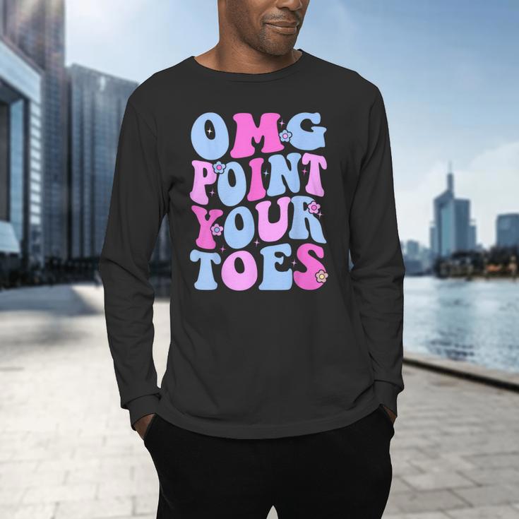 OMG Point Your Toes Dancing Teacher Tap Dancer Dance For Men Women Kids Men's Long Sleeve T-Shirt, gift for family, gift for coworker