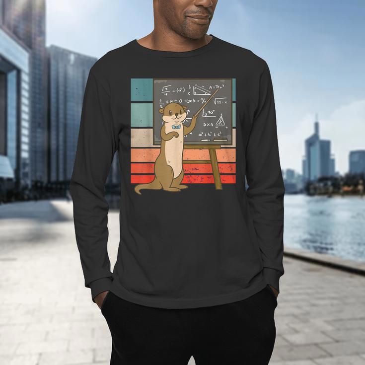 Otter Professor Teacher Teaching Maths Mathematics Men's Long Sleeve T-Shirt, gift for family, gift for coworker Otter Professor Teacher Teaching Maths Mathematics Men's Long Sleeve T-Shirt, gift for family, gift for coworker