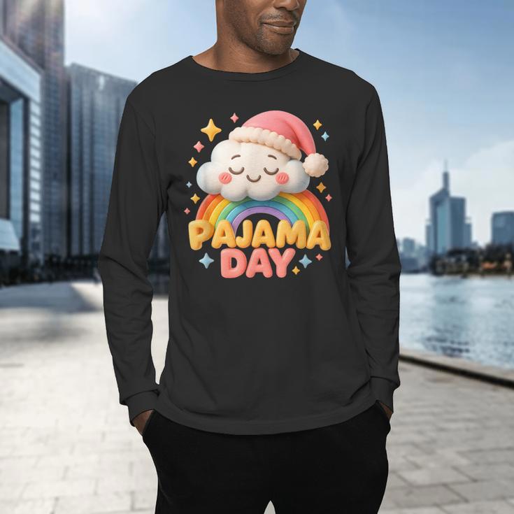 Pajama Day School Spirit Week Sleepy Cloud Teacher Student Men's Long Sleeve T-Shirt, gift for family, gift for coworker