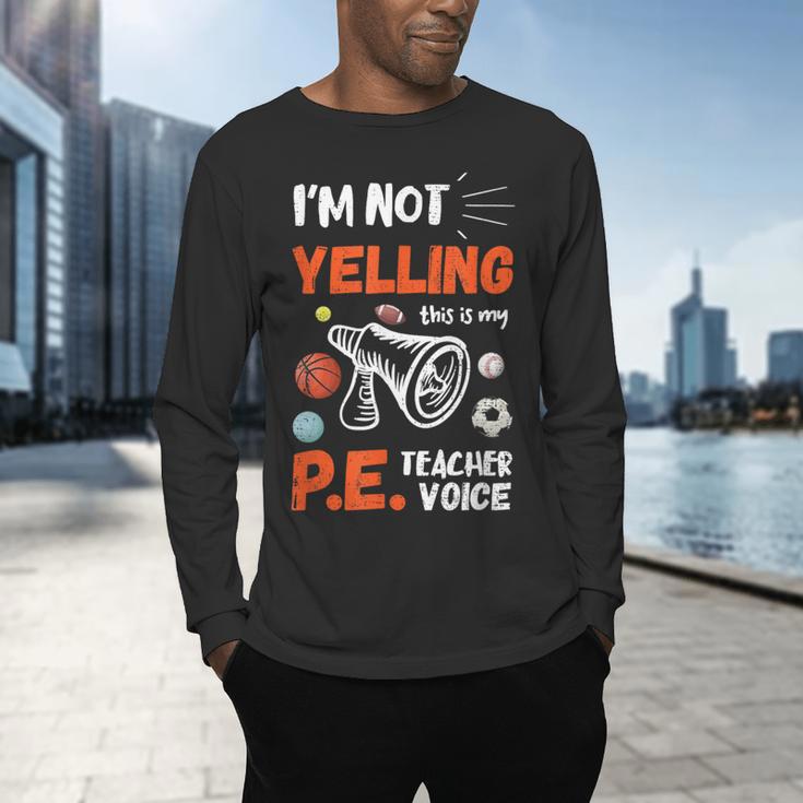 PE Teacher Voice PE Teacher School Fitness Class Men's Long Sleeve T-Shirt, gift for family, gift for coworker