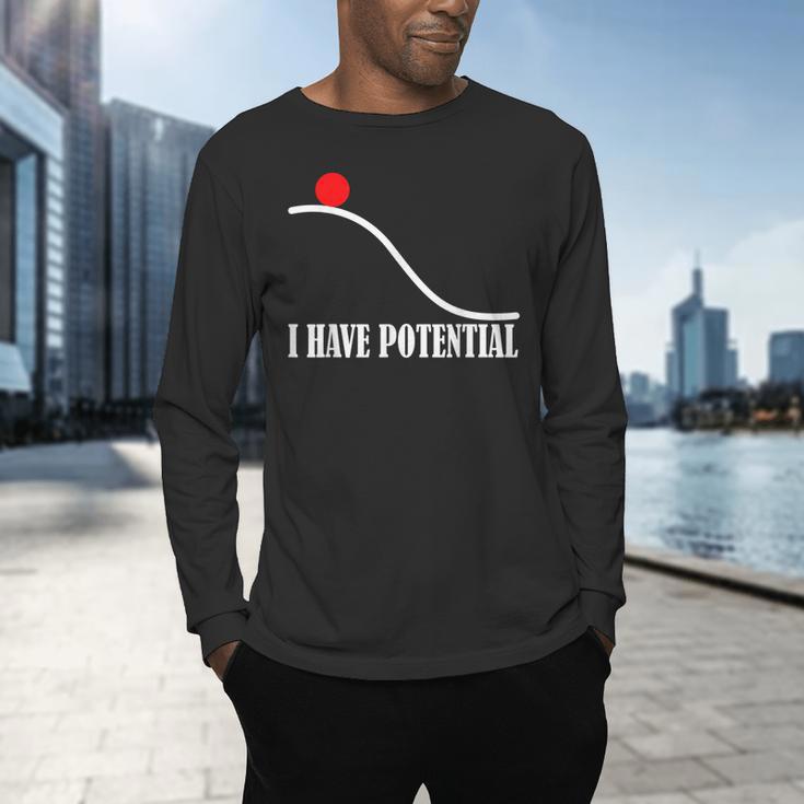 Physics I Have Potential Energy Physics Teacher Men's Long Sleeve T-Shirt, gift for family, gift for coworker Physics I Have Potential Energy Physics Teacher Men's Long Sleeve T-Shirt, gift for family, gift for coworker