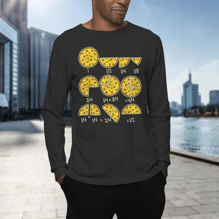Pizza Salami Cheese Quick Math Fractions Math Teachers For Men Women Girls Kids Men's Long Sleeve T-Shirt, gift for family, gift for coworker