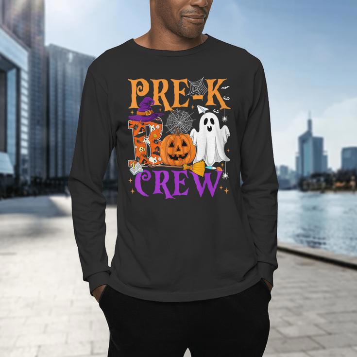 Pre-K Boo Crew Teacher Student Halloween Costume Men's Long Sleeve T-Shirt, gift for family, gift for coworker Pre-K Boo Crew Teacher Student Halloween Costume Men's Long Sleeve T-Shirt, gift for family, gift for coworker