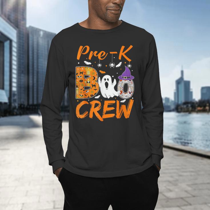 Pre K Boo Crew Teacher Student Halloween Pre Kindergarten Men's Long Sleeve T-Shirt, gift for family, gift for coworker