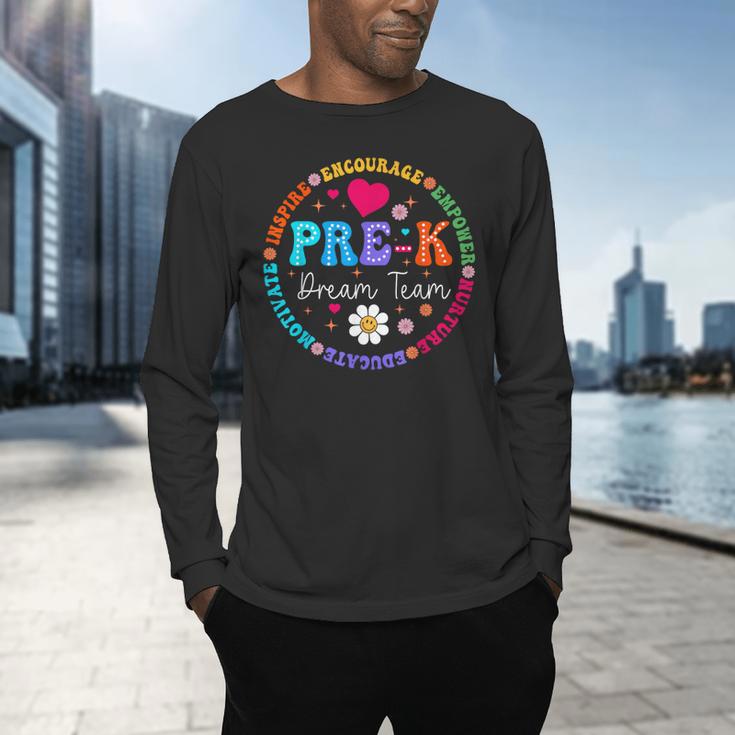 Pre K Dream Team Back To School Boys First Day Teacher Men's Long Sleeve T-Shirt, gift for family, gift for coworker