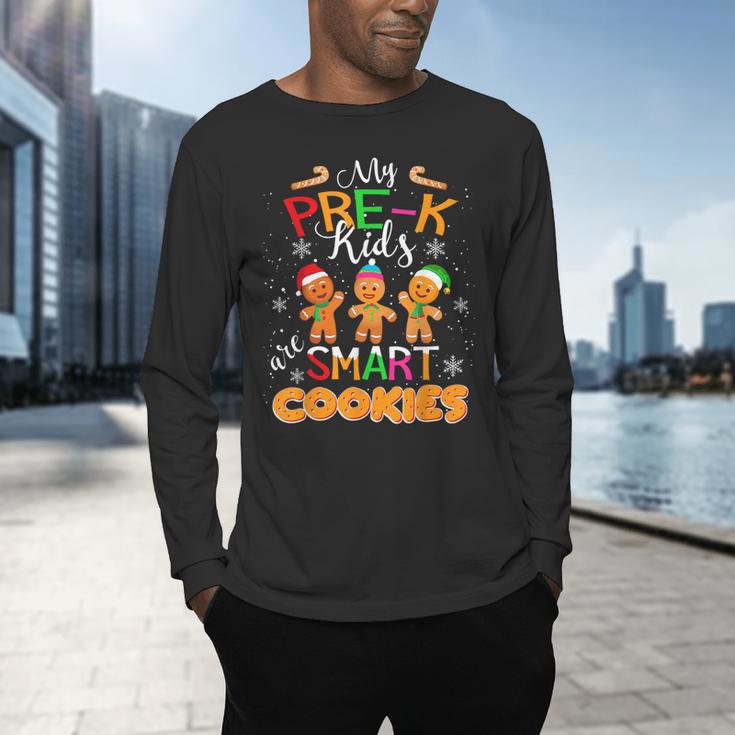 My Pre-K Kids Are Smart Cookies Christmas Teacher Men's Long Sleeve T-Shirt, gift for family, gift for coworker