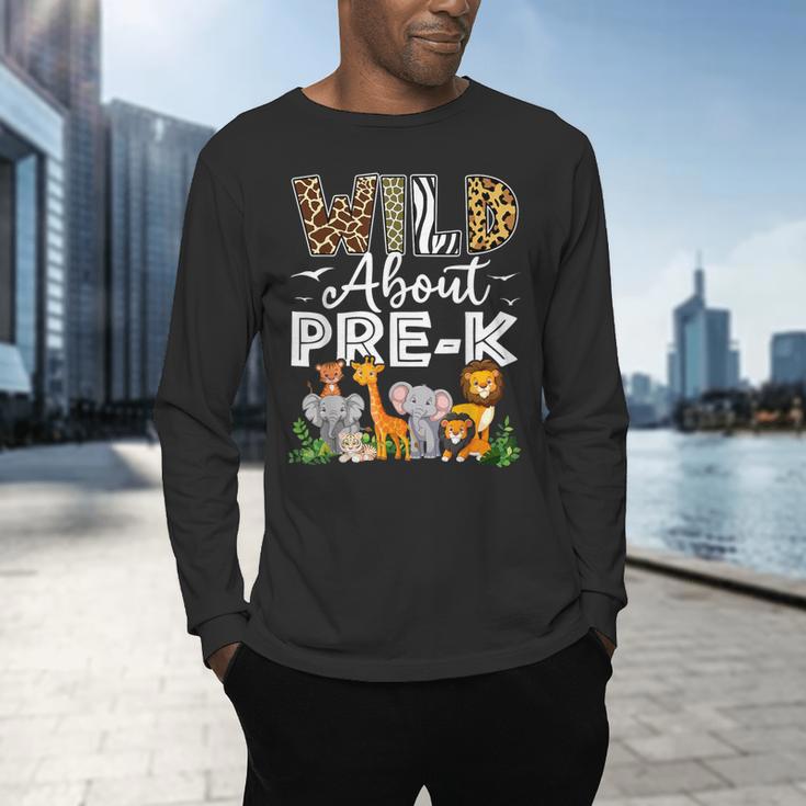 Pre-k Teacher Kids Back To School Wild About Pre-k Men's Long Sleeve T-Shirt, gift for family, gift for coworker Pre-k Teacher Kids Back To School Wild About Pre-k Men's Long Sleeve T-Shirt, gift for family, gift for coworker