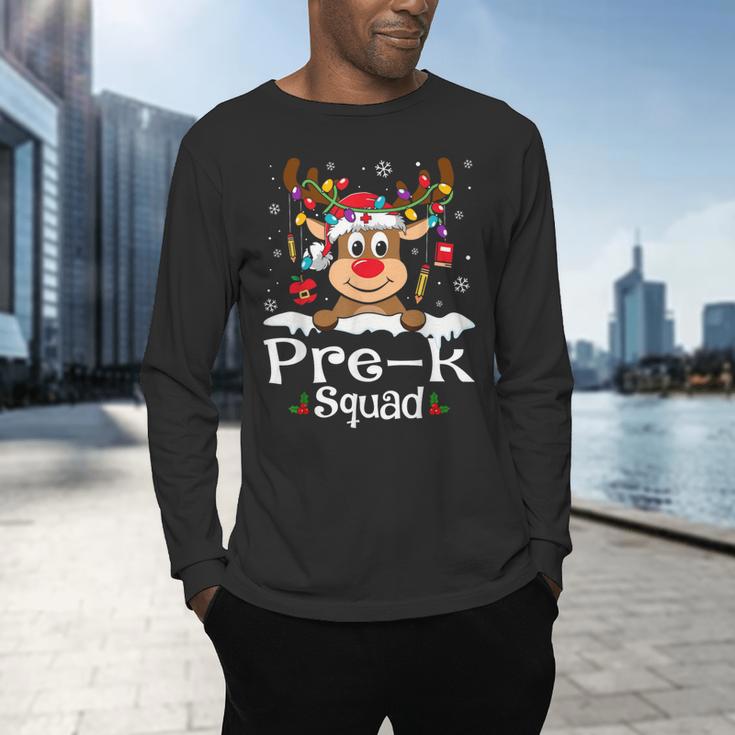 Pre-k Teacher Squad Reindeer Teacher Christmas Men's Long Sleeve T-Shirt, gift for family, gift for coworker Pre-k Teacher Squad Reindeer Teacher Christmas Men's Long Sleeve T-Shirt, gift for family, gift for coworker