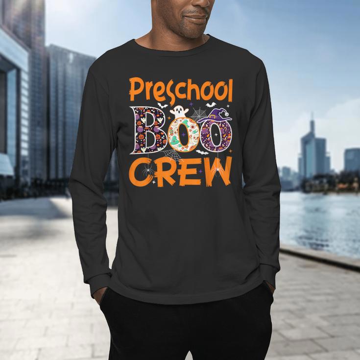 Preschool Boo Crew Preschool Halloween Teacher Men's Long Sleeve T-Shirt, gift for family, gift for coworker