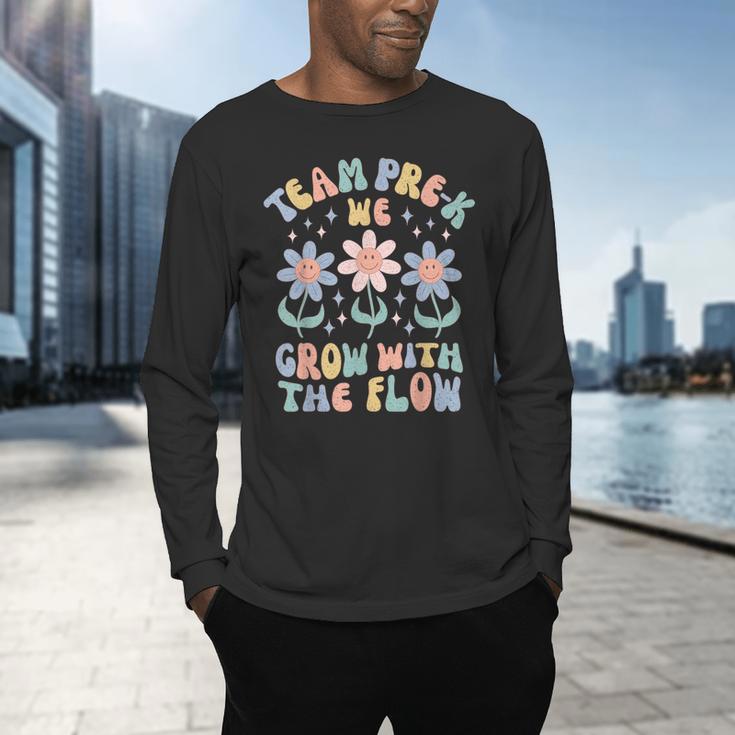 Preschool Teacher Appreciation Team Pre-K Grow With The Flow Men's Long Sleeve T-Shirt, gift for family, gift for coworker Preschool Teacher Appreciation Team Pre-K Grow With The Flow Men's Long Sleeve T-Shirt, gift for family, gift for coworker