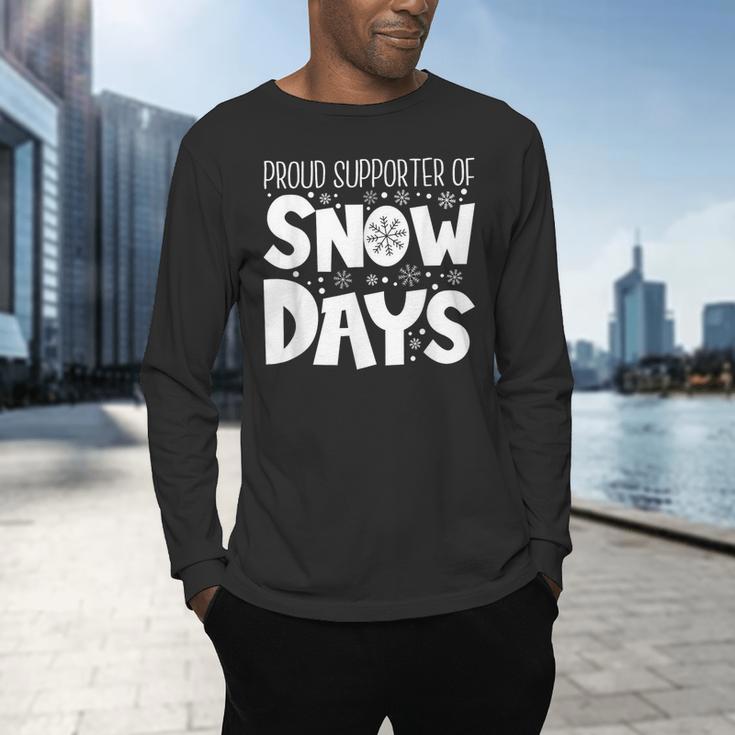 Proud Supporter Of Snow Days Teacher Christmas Men Women Men's Long Sleeve T-Shirt, gift for family, gift for coworker