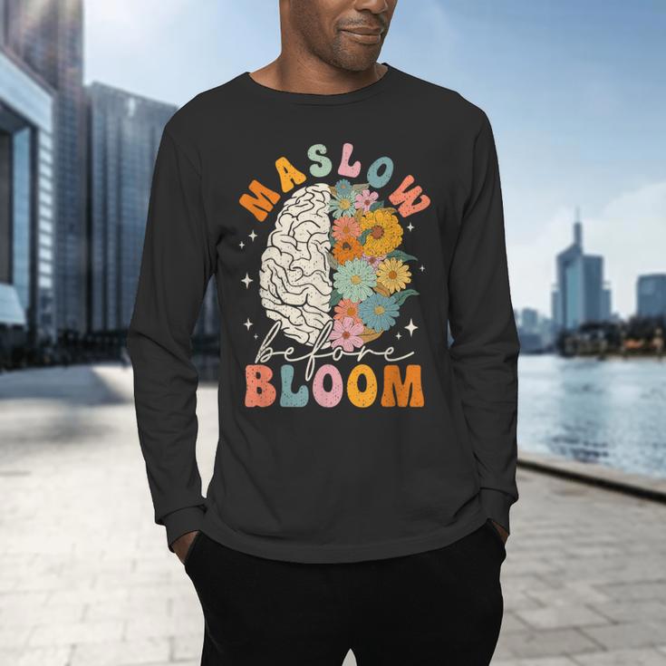 Psychologist Maslow Before Bloom Sped Teacher Classroom Men's Long Sleeve T-Shirt, gift for family, gift for coworker Psychologist Maslow Before Bloom Sped Teacher Classroom Men's Long Sleeve T-Shirt, gift for family, gift for coworker