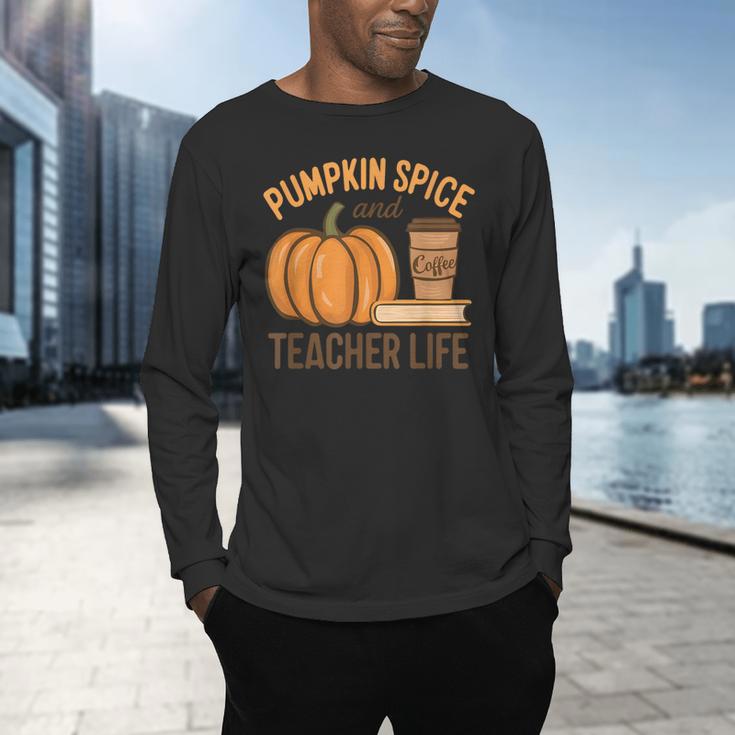 Pumpkin Spice And Teacher Life Halloween Teacher Men's Long Sleeve T-Shirt, gift for family, gift for coworker Pumpkin Spice And Teacher Life Halloween Teacher Men's Long Sleeve T-Shirt, gift for family, gift for coworker