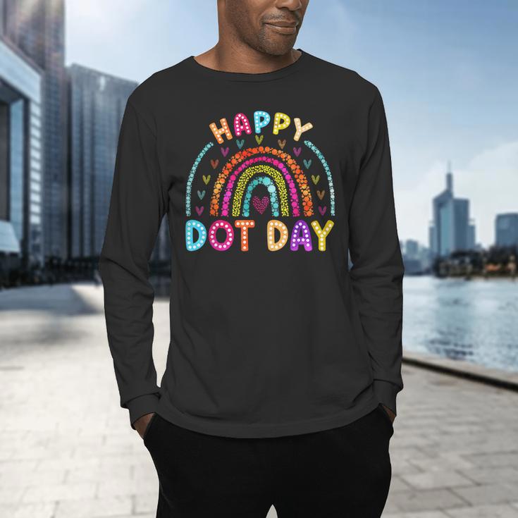 Rainbow Happy Dot Day Shirts Teacher Kids September 15th Men's Long Sleeve T-Shirt, gift for family, gift for coworker Rainbow Happy Dot Day Shirts Teacher Kids September 15th Men's Long Sleeve T-Shirt, gift for family, gift for coworker