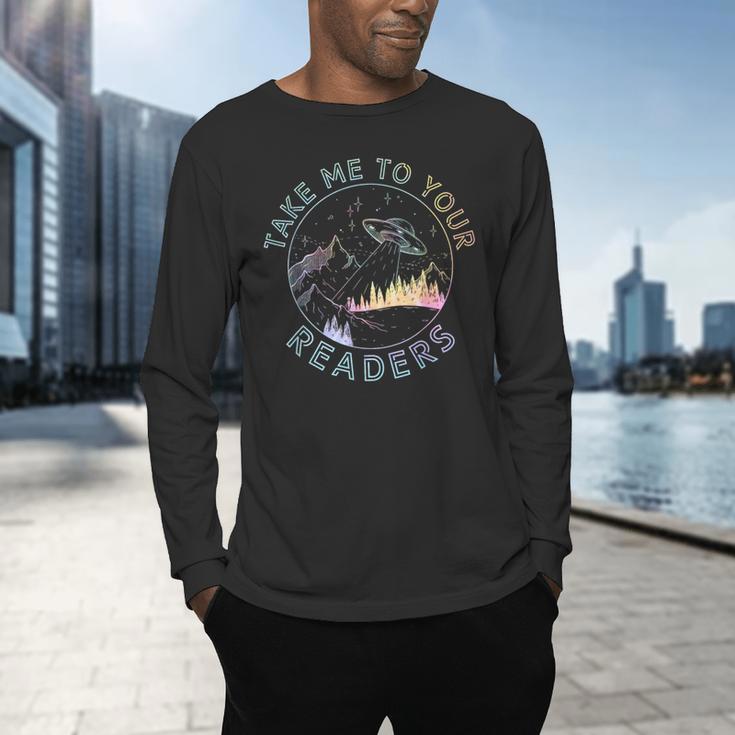 Take Reading English Teacher Library Alien Space T-S Tie Dye Men's Long Sleeve T-Shirt, gift for family, gift for coworker