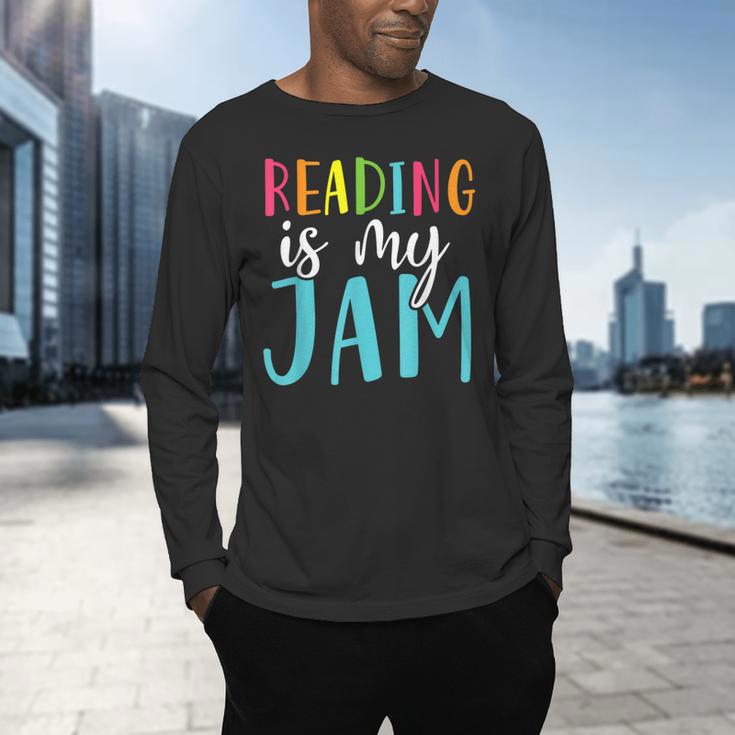 Reading Is My Jam Back To School Teacher Men's Long Sleeve T-Shirt, gift for family, gift for coworker