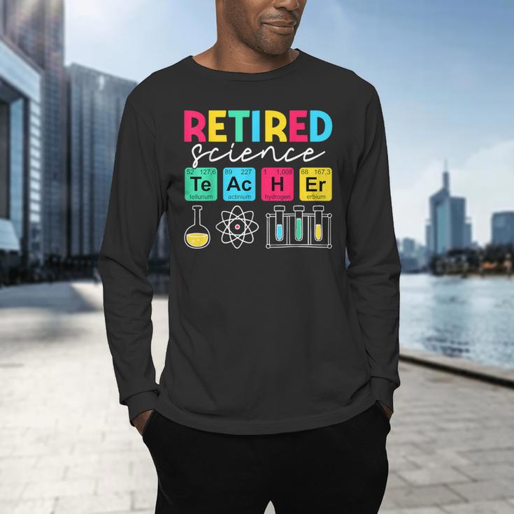 Retired Science Teacher Periodic Table Teacher Life Men's Long Sleeve T-Shirt, gift for family, gift for coworker