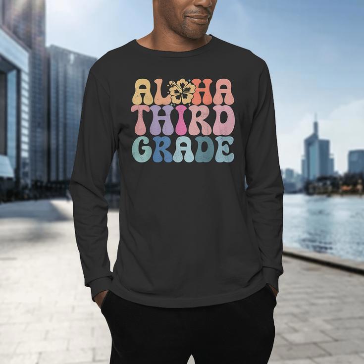 Retro Aloha Third Grade Teacher Summer Vacation Beach Hawaii Men's Long Sleeve T-Shirt, gift for family, gift for coworker Retro Aloha Third Grade Teacher Summer Vacation Beach Hawaii Men's Long Sleeve T-Shirt, gift for family, gift for coworker