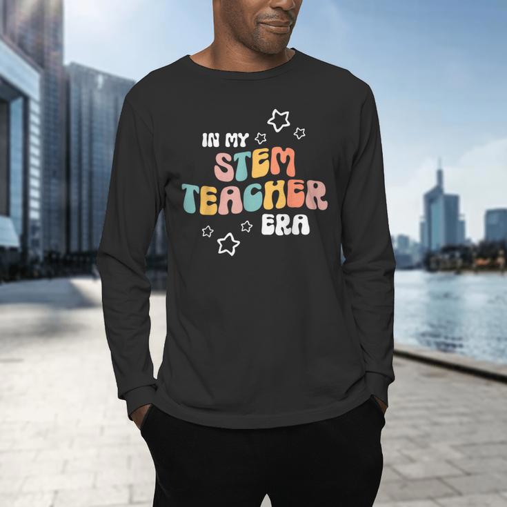 Retro Boho Math Science Professor In My STEM Teacher Era Men's Long Sleeve T-Shirt, gift for family, gift for coworker