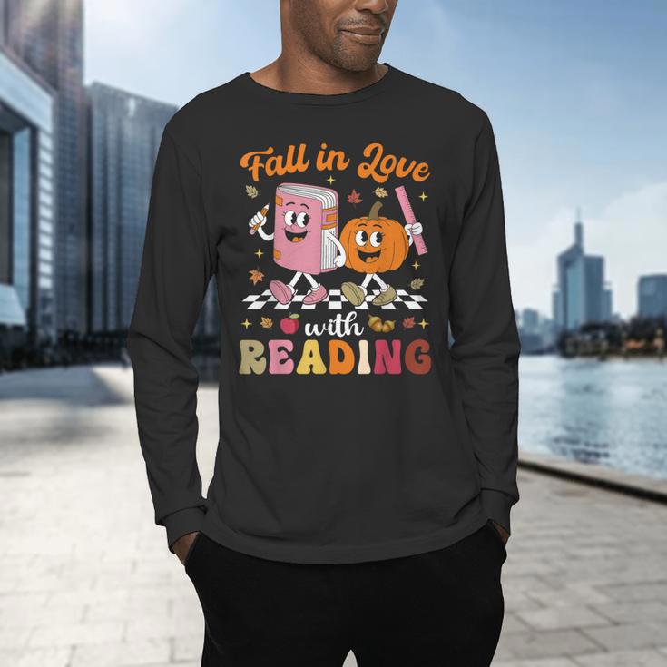 Retro Fall In Love With Learning Pumpkin Autumn Teacher Men's Long Sleeve T-Shirt, gift for family, gift for coworker Retro Fall In Love With Learning Pumpkin Autumn Teacher Men's Long Sleeve T-Shirt, gift for family, gift for coworker