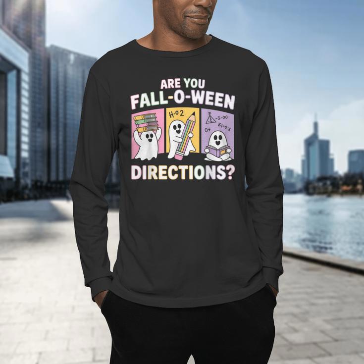 Retro Are You Fall O Ween Directions Teacher Halloween Ghost Men's Long Sleeve T-Shirt, gift for family, gift for coworker