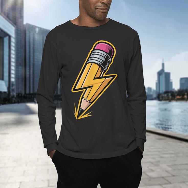 Retro Pencil Pencil Back To School Teacher Student Men's Long Sleeve T-Shirt, gift for family, gift for coworker Retro Pencil Pencil Back To School Teacher Student Men's Long Sleeve T-Shirt, gift for family, gift for coworker