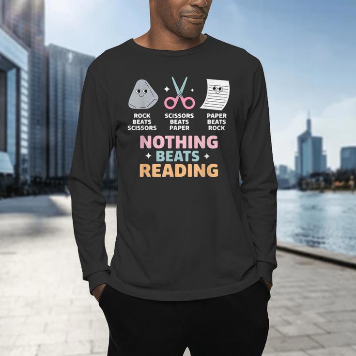 Rock Paper Scissors Teacher Librarian Nothing Beats Reading Men's Long Sleeve T-Shirt, gift for family, gift for coworker Rock Paper Scissors Teacher Librarian Nothing Beats Reading Men's Long Sleeve T-Shirt, gift for family, gift for coworker