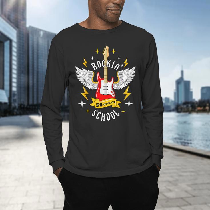 Rockin 50 Days Of School 50th Day Of School Teacher Student Men Women Girls Kids Men's Long Sleeve T-Shirt, gift for family, gift for coworker Rockin 50 Days Of School 50th Day Of School Teacher Student Men Women Girls Kids Men's Long Sleeve T-Shirt, gift for family, gift for coworker