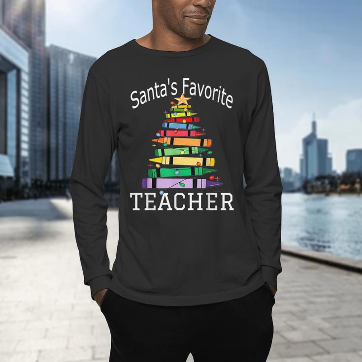 Santa's Favorite Teacher Idea For Christmas Teachers Men's Long Sleeve T-Shirt, gift for family, gift for coworker Santa's Favorite Teacher Idea For Christmas Teachers Men's Long Sleeve T-Shirt, gift for family, gift for coworker