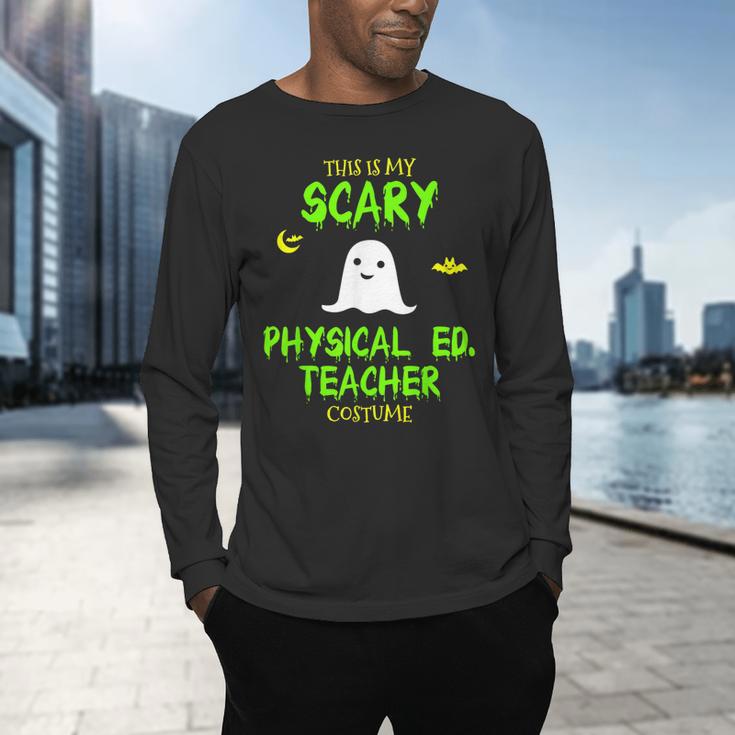 Scary Physical Education Ed Teacher Costume Halloween Easy Men's Long Sleeve T-Shirt, gift for family, gift for coworker