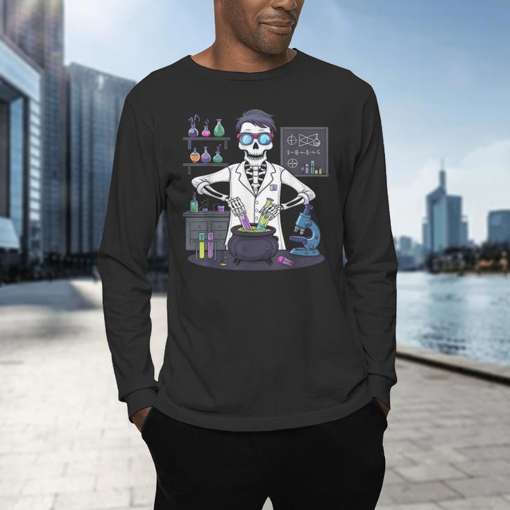 Science Teacher Halloween Skeleton Scientist Chemistry Men's Long Sleeve T-Shirt, gift for family, gift for coworker Science Teacher Halloween Skeleton Scientist Chemistry Men's Long Sleeve T-Shirt, gift for family, gift for coworker