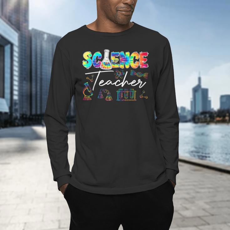 Science Teacher Tie Dye First Day Of School Back To School Men Women Girls Kids Men's Long Sleeve T-Shirt, gift for family, gift for coworker