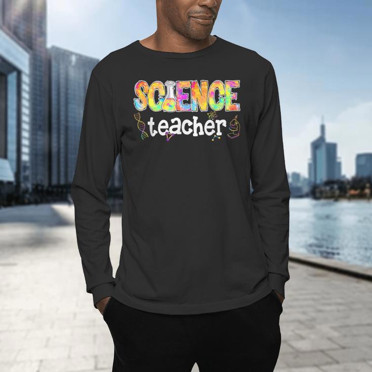 Science Teacher Tie Dye Science Teaching Back To School Men's Long Sleeve T-Shirt, gift for family, gift for coworker Science Teacher Tie Dye Science Teaching Back To School Men's Long Sleeve T-Shirt, gift for family, gift for coworker