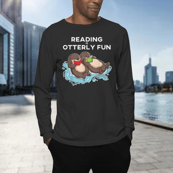 Sea Otter Book Reading Shirt For Bookworm Teachers Men's Long Sleeve T-Shirt, gift for family, gift for coworker Sea Otter Book Reading Shirt For Bookworm Teachers Men's Long Sleeve T-Shirt, gift for family, gift for coworker