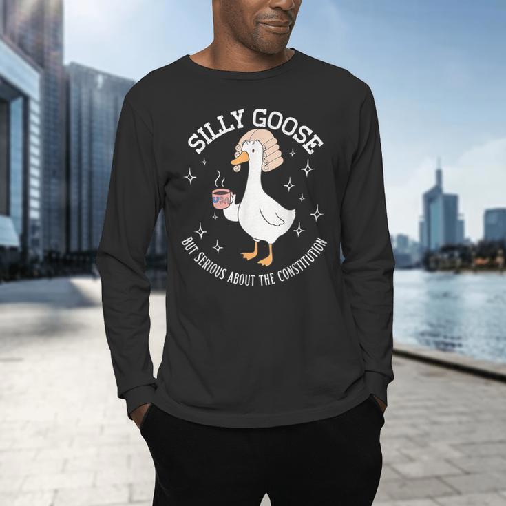 Silly Goose Constitution History Teacher Middle School Men's Long Sleeve T-Shirt, gift for family, gift for coworker