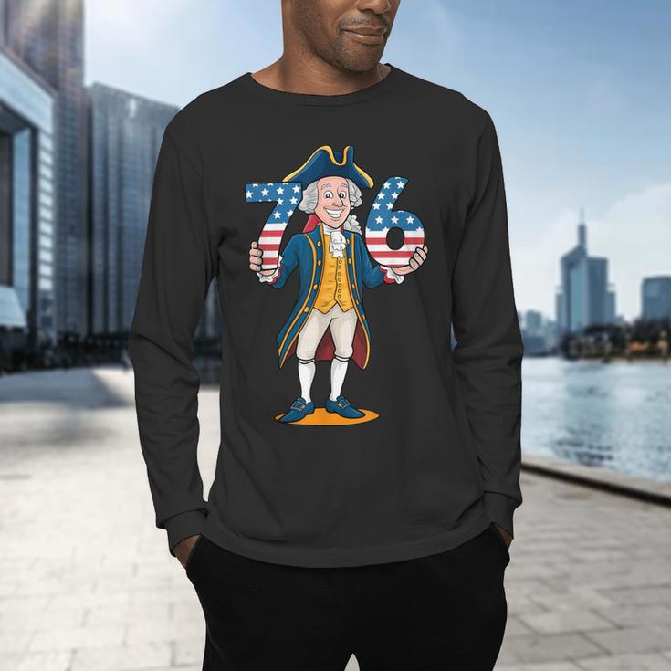 Six Seven 6 7 7 6 George Washington Teacher American Men's Long Sleeve T-Shirt, gift for family, gift for coworker