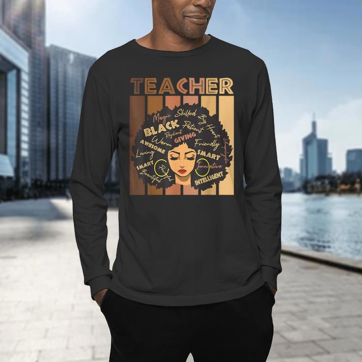 Smart Teacher Afro Girl Melanin African American Wowen Men's Long Sleeve T-Shirt, gift for family, gift for coworker