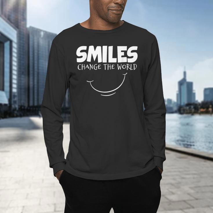 Smile Smiles Change The World Teacher T-Shirt Happy T-Shirt Men's Long Sleeve T-Shirt, gift for family, gift for coworker Smile Smiles Change The World Teacher T-Shirt Happy T-Shirt Men's Long Sleeve T-Shirt, gift for family, gift for coworker