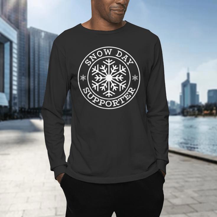 Snow Day Supporter Teacher Student Winter Snowflake Men's Long Sleeve T-Shirt, gift for family, gift for coworker