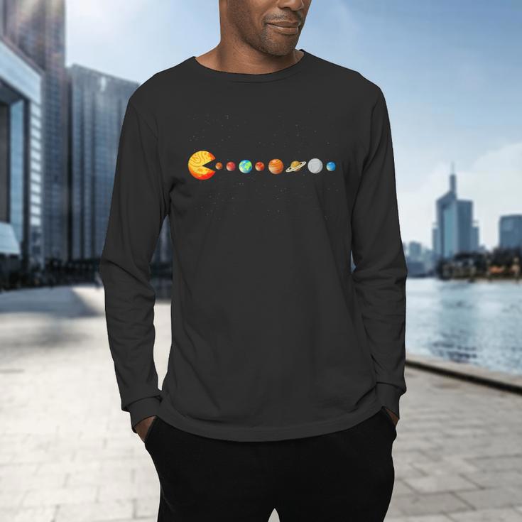 Solar System Teacher Video Games Sun Eating Planets Men's Long Sleeve T-Shirt, gift for family, gift for coworker Solar System Teacher Video Games Sun Eating Planets Men's Long Sleeve T-Shirt, gift for family, gift for coworker