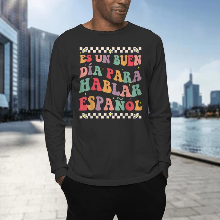 Spanish Teacher Maestra Hablar EspañOl Bilingual Teacher Men's Long Sleeve T-Shirt, gift for family, gift for coworker Spanish Teacher Maestra Hablar EspañOl Bilingual Teacher Men's Long Sleeve T-Shirt, gift for family, gift for coworker