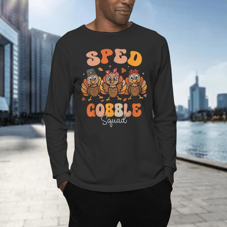 Sped Teacher Gobble Squad Thanksgiving Special Education Men's Long Sleeve T-Shirt, gift for family, gift for coworker Sped Teacher Gobble Squad Thanksgiving Special Education Men's Long Sleeve T-Shirt, gift for family, gift for coworker