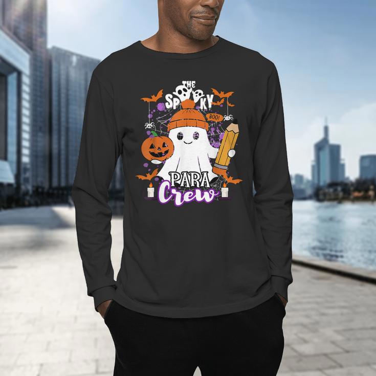Spooky Para Crew Ghost Halloween Paraprofessional Teacher Men's Long Sleeve T-Shirt, gift for family, gift for coworker Spooky Para Crew Ghost Halloween Paraprofessional Teacher Men's Long Sleeve T-Shirt, gift for family, gift for coworker
