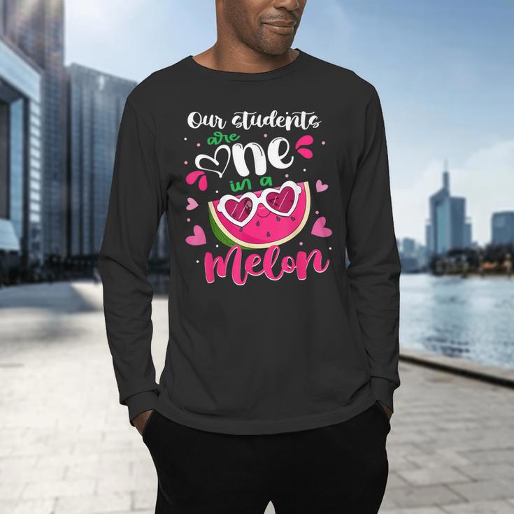 Our Students Are One In A Melon Teacher Watermelon Summer Men's Long Sleeve T-Shirt, gift for family, gift for coworker Our Students Are One In A Melon Teacher Watermelon Summer Men's Long Sleeve T-Shirt, gift for family, gift for coworker