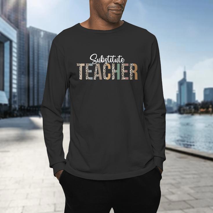 Substitute Teacher Supplies For Teachers Leopard For Men Women Men's Long Sleeve T-Shirt, gift for family, gift for coworker