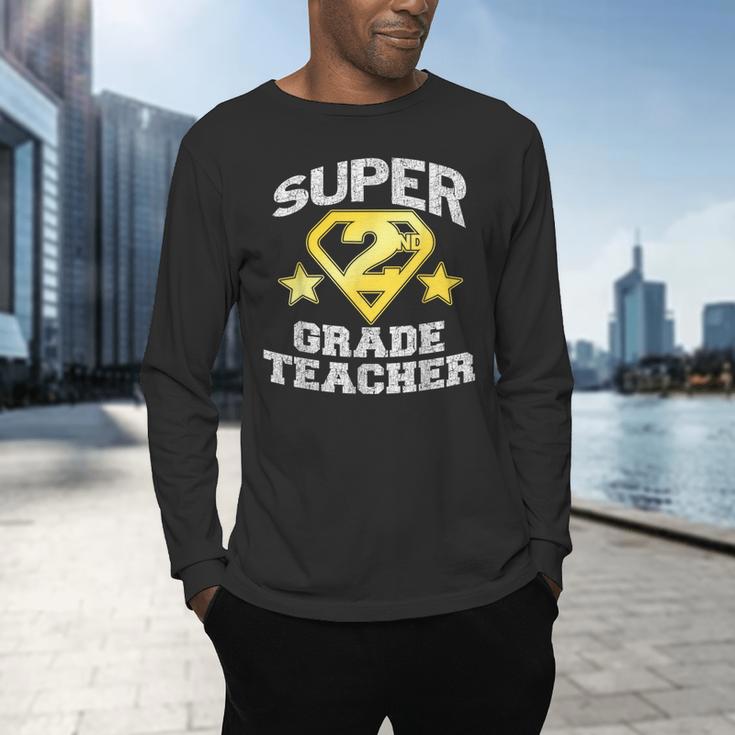 Super 2nd Grade Teacher Hero Men's Long Sleeve T-Shirt, gift for family, gift for coworker