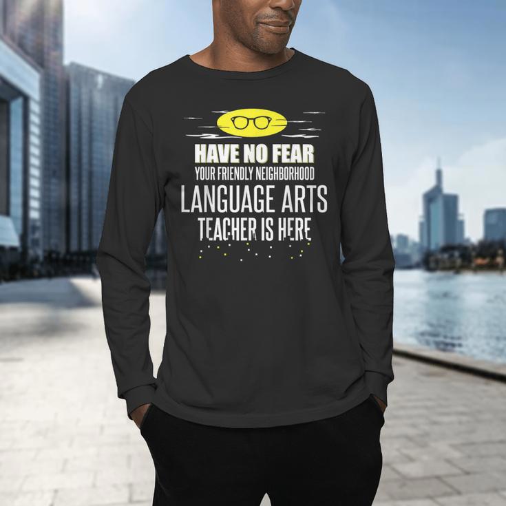 Super Language Arts Teacher Have No Fear T-Shirt Men's Long Sleeve T-Shirt, gift for family, gift for coworker